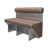 Tables et chaises de restaurant modernes et durables en acier inoxydable, ensemble de mobilier de restaurant, mobilier de restaurant, sièges de banquette