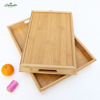 Bandeja de madera de bambú para el hogar, bandeja de té Rectangular de madera maciza, taza de agua, pan japonés, bandeja de comida comercial de madera
