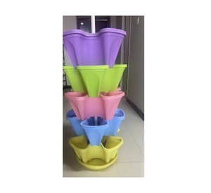 Jardinière verticale empilable moderne à plusieurs niveaux, pot <span class=keywords><strong>de</strong></span> fleurs, tour <span class=keywords><strong>de</strong></span> jardin pour l'intérieur et l'extérieur - Product Image 1