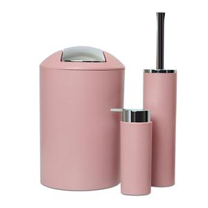 Il Set di accessori da bagno di lusso rosa da 6 pezzi include il portaspazzolino da denti porta lozione Dispenser da bagno in ottone acciaio quadrato di lusso - Product Image 5