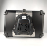Coffre de rangement pour moto en aluminium argenté de 65 litres, boîte de livraison pour moto, coffre de rangement pour bagages, coffre arrière pour moto