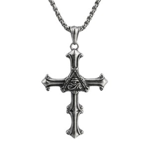 Yunnique – collier avec pendentif croix en acier inoxydable pour hommes, Design géométrique rétro Punk, JD215 - Product Image 5
