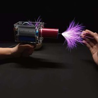 Generator Busur Mini Portabel Pistol Tesla Coil Elektronik Mode Trigger untuk Pendidikan Papan Maker untuk DIY Buatan Sendiri
