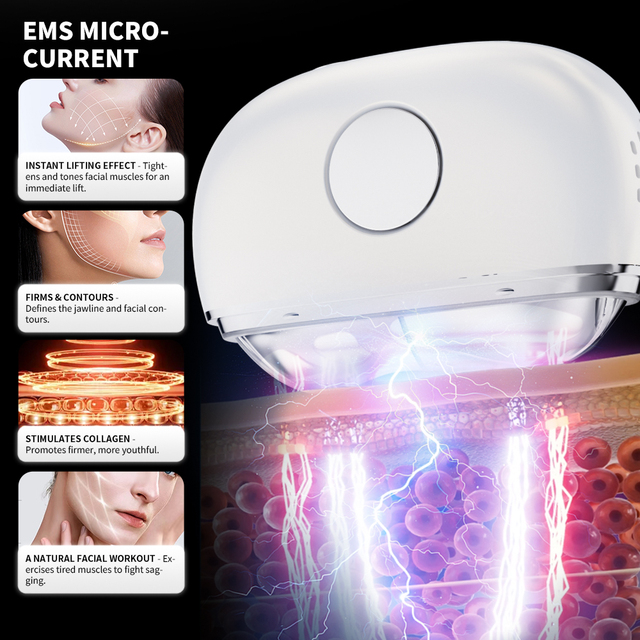 Electronic Beauty Instrument Hot & Cold Microcurrent Scraping Neck Face Tighter Massage Facial Massager
