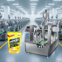 Machine de remplissage automatique d'huile de soja comestible pour emballage rotatif de sachets préformés Doypack et Stand-up Pouch