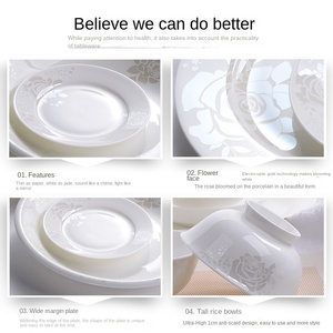 Conjunto de Louças de Cerâmica de Luxo Moderno de Alta Qualidade com Tigelas Coleção de Jantar Doméstica de Alto Valor - Product Image 3