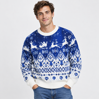 Pull de Noël personnalisé OEM ODM pour homme, pull tricoté à manches longues, pull de Noël moche, tricot d'hiver en gros