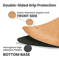 Tapete de Yoga de Corcho Natural para Gimnasio y Ejercicio en Casa con Correa de Transporte y Bolsa, 0.45cm de Grosor, 183x68cm