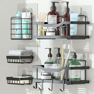 Toothbrush Holder Bathroom Heavy Duty Accessories Holder Storage Organizer Kitchen Tool Full Set <b>Rack</b> Stand <b>Shower</b> <b>Corner</b> Caddy - Product Image 2