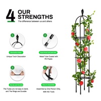 2,1 Meter Hoher Gartenbogen Rankgitter Pflanzenkäfig 5er-Pack Rosen-Garten-Rankhilfen für Topfpflanzen