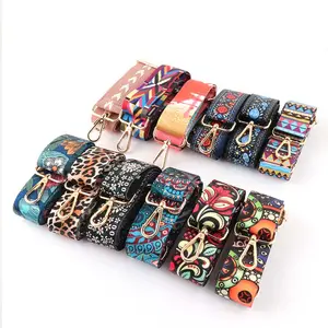 High Quality Metal buckle clip Combine Nylon Cotton Woman Handbag Wide Colored Strap for Cross body straps