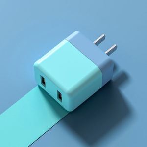 Nuevo Cargador Rápido de Viaje con Diseño de Color Macaron, Doble USB QC3.0, Compatible con Xiaomi y Samsung - Product Image 2