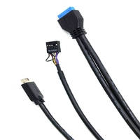 Cable de Panel Frontal Interno para Computadora, Tipo-C USB 3.1, Conector de Audio, Material PVC, Cobre Estañado, 60cm, Carga Rápida 3A, en Stock