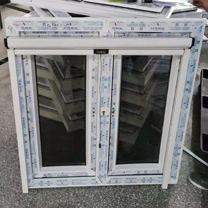 Ventana abatible doble <span class=keywords><strong>de</strong></span> <span class=keywords><strong>PVC</strong></span>, ventana con mosquitera, ventana UPVC - Product Image 1