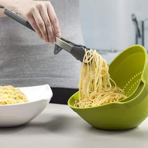 BPA-vrije antiaanbak siliconen voedseltang, hittebestendig keukengerei, roestvrijstalen BBQ-, pasta-, vlees- en groentetang - Product Image 6