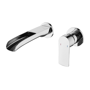 Mitigeur de Salle de Bain Mural en Laiton Doré Brossé, 2 Trous, pour Eau Chaude et Froide - Product Image 3