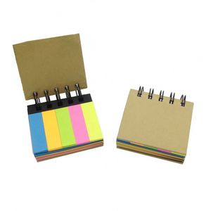 Bloc de Notas Adhesivas Fluorescentes de Cinco Colores con Espiral, Imprescindible para el Estudio y la Oficina, Regreso a Clases - Product Image 6
