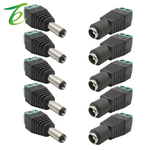 5.5 x 2.1mm Male and Female DC Power Plugs Jack Socket Adapter 5.5*2.1mm Plugs Jack Cable Connector for CCTV LED Strip Light