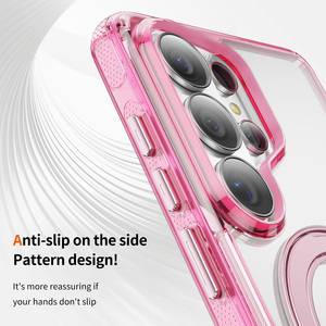 Funda con Anillo Magnético para Samsung Galaxy S26 Ultra S25 PLUS, Carcasa Híbrida de TPU y PC Transparente a Prueba de Golpes, con Soporte Metálico y Botones - Product Image 3
