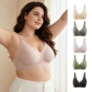 Sujetador de <span class=keywords><strong>Lactancia</strong></span> con Relleno Suave, Acceso con una Sola Mano, Sujetador de Maternidad Invisible sin Costuras para <span class=keywords><strong>Lactancia</strong></span> - Product Image 3