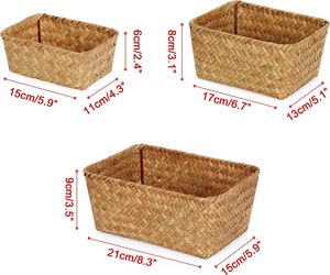Huangtu <span class=keywords><strong>wicker</strong></span> lưu trữ giỏ cho tổ chức Kệ Đan Mây giỏ bán buôn <span class=keywords><strong>Mini</strong></span> Organizer Set của <span class=keywords><strong>3</strong></span> - Product Image 2