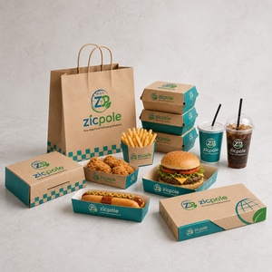 Juego de Envases de Comida Rápida Personalizados de Grado Alimenticio para Hamburguesas, Papas Fritas, Hot Dogs, Bebidas y Comida para Llevar de Restaurantes - Product Image 2