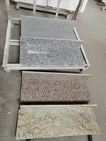 Marches et contremarches d'escalier antidérapantes en pierre de granit rouge et gris, taille standard, pour intérieur et extérieur, avec rainures – Prix compétitif