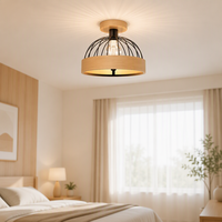 Éclairage décoratif moderne de haute qualité, rond en fer avec bois, luminaires encastrés LED pour plafond, pour salon, chambre à coucher