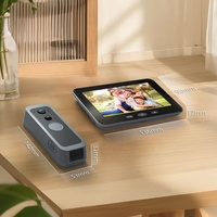 Sonnette vidéo sans fil étanche IP65 5000mAh, détection de mouvement, moniteur de sécurité domestique avec écran LCD de 4 pouces