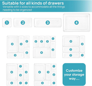 Lot de 25 organiseurs de tiroirs en plastique, séparateurs de bureau, plateaux de rangement – Vente en gros à chaud - Product Image 4