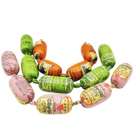 Boyaux à saucisses en plastique souple imprimés OEM de qualité alimentaire colorés pour le moulage par soufflage étanche à l'humidité, gâteaux, collations, pain, aliments pour animaux de compagnie