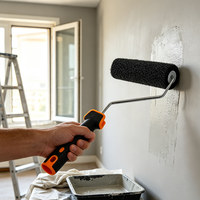 Rouleau de peinture professionnel DIY avec brosse en nylon, écologique, logo OEM personnalisé pour la construction et la peinture murale