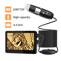Dearsee - Microscopio Digital con Pantalla LCD de 4.3 Pulgadas, Cámara HD 720P para Piel y Cabello, Lupa