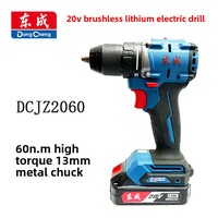 Perceuse sans fil sans balais DCJZ2060 20V Lithium-Ion, perceuse à main à deux vitesses, couple maximal de 30 Nm, OEM, légère, électrique, pour usage domestique