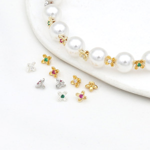จี้รูปดอกหอมหมื่นลี้ประดับเพชรซิร์คอนเคลือบสีทองแท้ 18K สำหรับทำสร้อยข้อมือ สร้อยคอ หรือเครื่องประดับทำมือ - Product Image 3