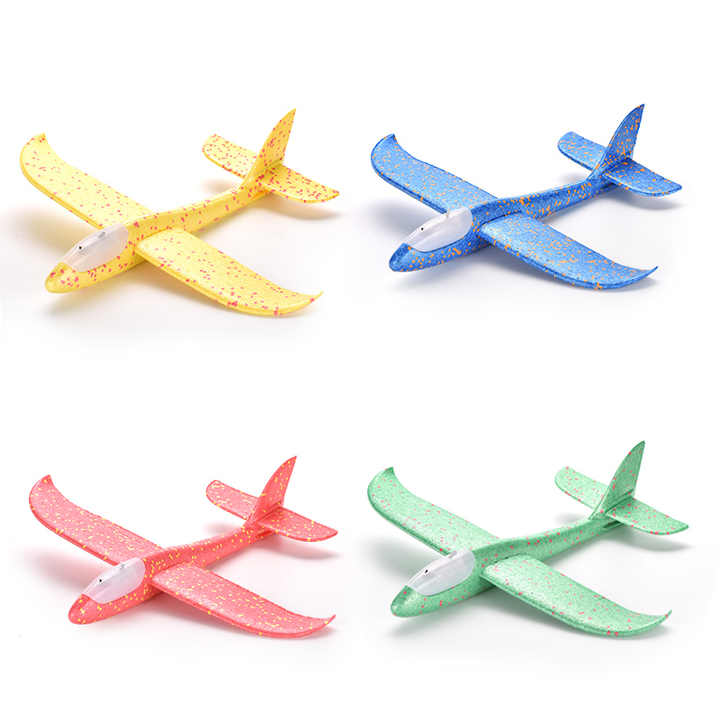 kids outdoor play aeroplane toy epp material luminous hand throw