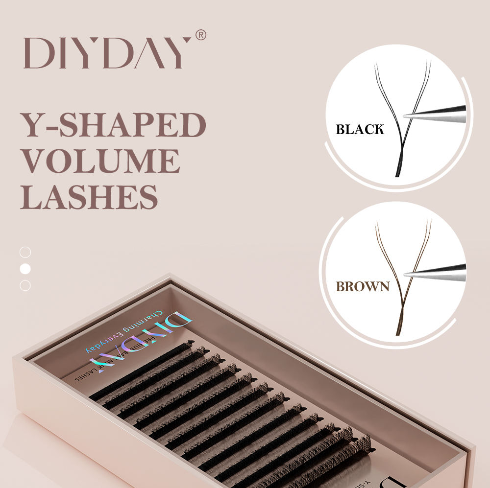 DIYDAY YY Shape Black and Brown 2D 3D 4D Curl Natural Flash Eyelashes  Wholesale Makeup Eyelashes High Quality Volume Fans| Alibaba.com