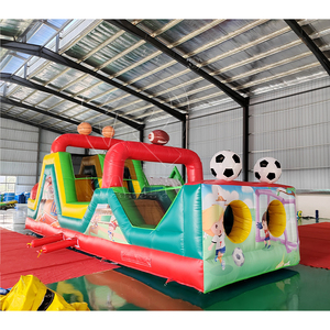 Ticari PVC Açık Hava Çocuk Yetişkin Spor Oyun Alanı Şişme Zıplama Şatosu Engel Parkuru Kaydıraklı ve Tırmanma Duvarlı - Product Image 6