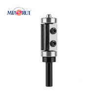 Mata Bor Router Miaorui Dual Bearing Flush Trim 8mm Shank dengan Mata Pisau yang Dapat Diganti untuk Pemotongan Kayu dan Ukiran CNC