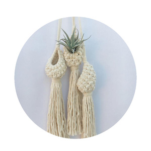 Style moderne décoratif fait à la main coton tissé écologique rond <span class=keywords><strong>tapisserie</strong></span> filet sac air ananas fleur panier - Product Image 5