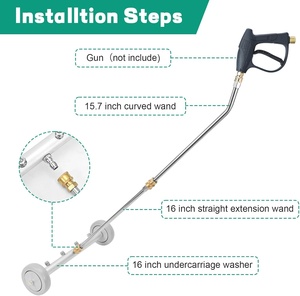 New YUJIA 16 Inch Undercarriage Cleaner Sprayer 2 Pcs Extension Wand Universal 1/4" Connector 4000 PSI 1.20kg - Product Image 2