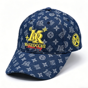 Luxury Jacquard Pattern Baseball Cap, <b>Navy</b> Blue with Gold Logo Embroidery, Casual Streetwear Sun <b>Hat</b> - Product Image 5