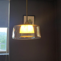 Moderne Messing-, Glas- und Alabaster-Pendelleuchte für Wohnzimmer, Esszimmer, Schlafzimmer, Deckenlampe, Moderner Kronleuchter
