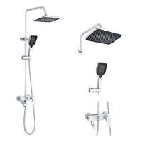 Bouton de piano en aluminium gris système de douche réglable mitigeur chaud et froid robinets thermostatiques Surface en chrome poli jet doux