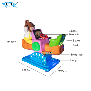 Gấu Nhỏ bập bênh sợi thủy tinh <span class=keywords><strong>Kiddie</strong></span> đi xe máy trò chơi giải trí trong nhà hoạt động bằng đồng xu cho sân chơi trẻ em trung tâm mua sắm FEC - Product Image 3