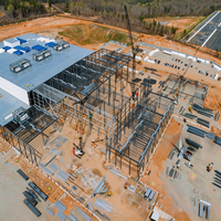 Entrepôt industriel préfabriqué en acier galvanisé, construction robuste, intégrité structurelle durable, garantie de 2 ans pour villa