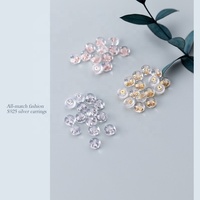 En stock, vente en gros : Fermoirs d'oreille, clips d'oreille et bouchons d'oreille en silicone, plaqués or sur argent sterling, avec diamants multicolores, de forme ronde/elliptique