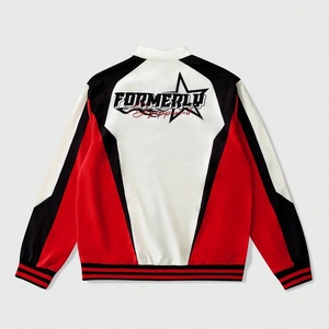 Chaqueta <span class=keywords><strong>de</strong></span> Motociclista para Hombre <span class=keywords><strong>con</strong></span> Bloques <span class=keywords><strong>de</strong></span> Color en Spray Arcoíris, Estilo Urbano, Estampado <span class=keywords><strong>de</strong></span> Letras <span class=keywords><strong>de</strong></span> Carreras, Chaqueta <span class=keywords><strong>de</strong></span> Manga Larga <span class=keywords><strong>con</strong></span> Contraste <span class=keywords><strong>de</strong></span> Color para Hombre - Product Image 2