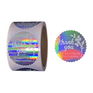 Etiquetas Adhesivas de Papel Rosa con Lámina, Rollos de Etiquetas de Agradecimiento para Boda, Sellos para Sobres de 1 Pulgada, Papelería Bonita Hecha a Mano, Etiquetas de Agradecimiento - Product Image 4