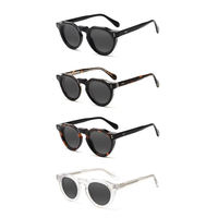 Lunettes de soleil rondes rétro 2026 en acétate épais, verres polarisés TAC, protection UV, logo personnalisé, unisexe, 1 pièce minimum